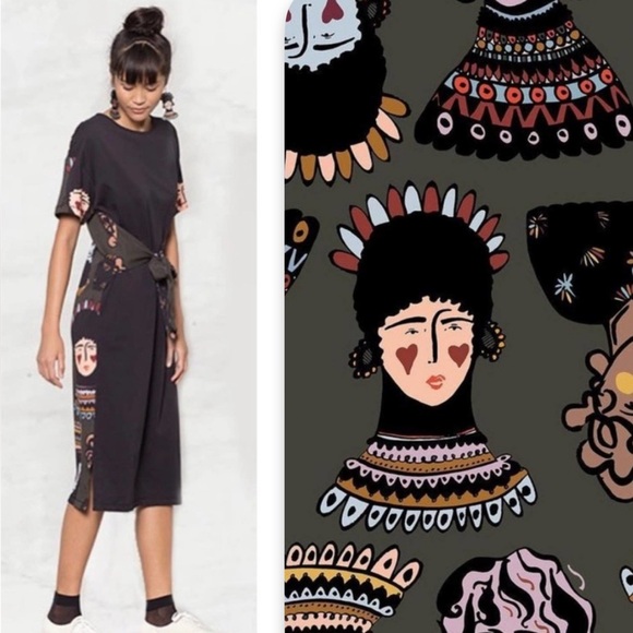 gorman Dresses & Skirts - Gorman x Claire Johnson Print Front Tie Midi Dress